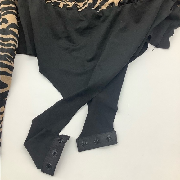 MISSGUIDED Bodysuit Black Brown Wrap Front - Picture 6 of 6